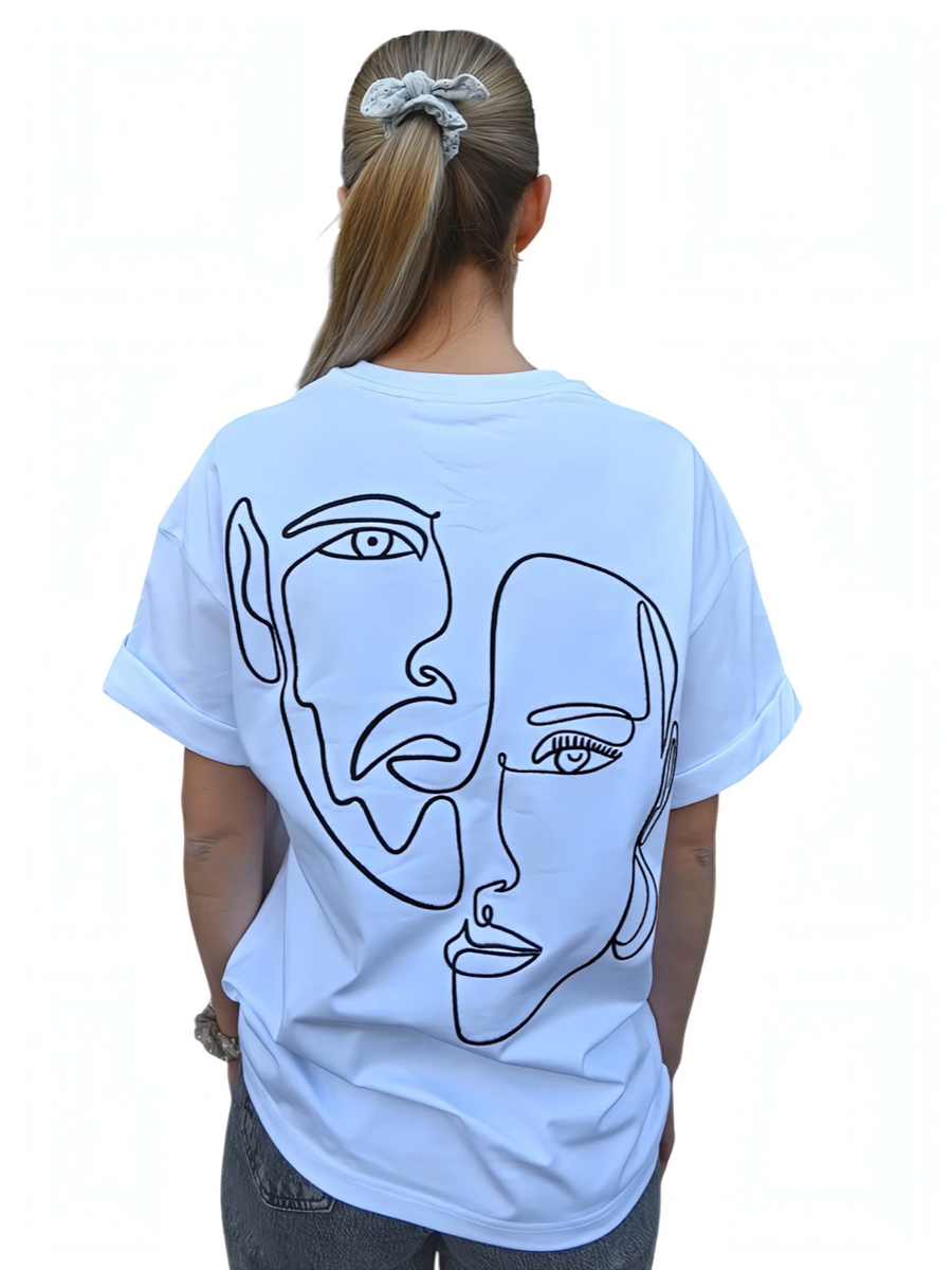 T-Shirt double visage Femme