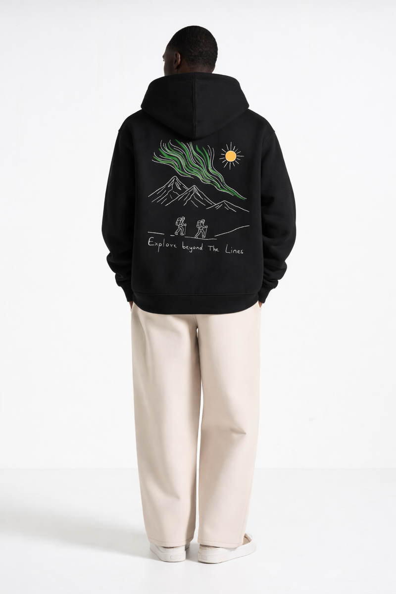 Islande - Hoodie brodé One Line Art
