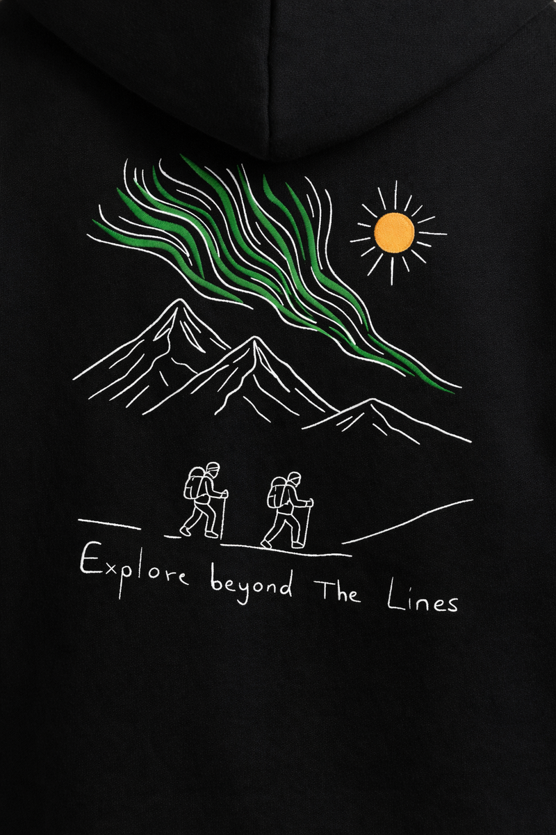 Islande - Hoodie brodé One Line Art