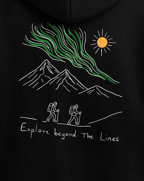 Islande - Hoodie brodé One Line Art
