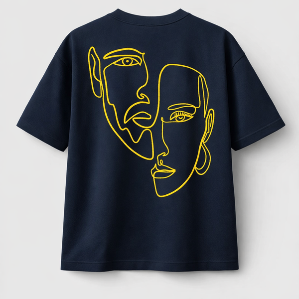T-shirt – Broderie Double Visage One Line Art