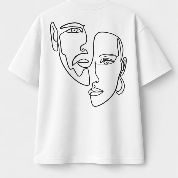 T-shirt – Broderie Double Visage One Line Art