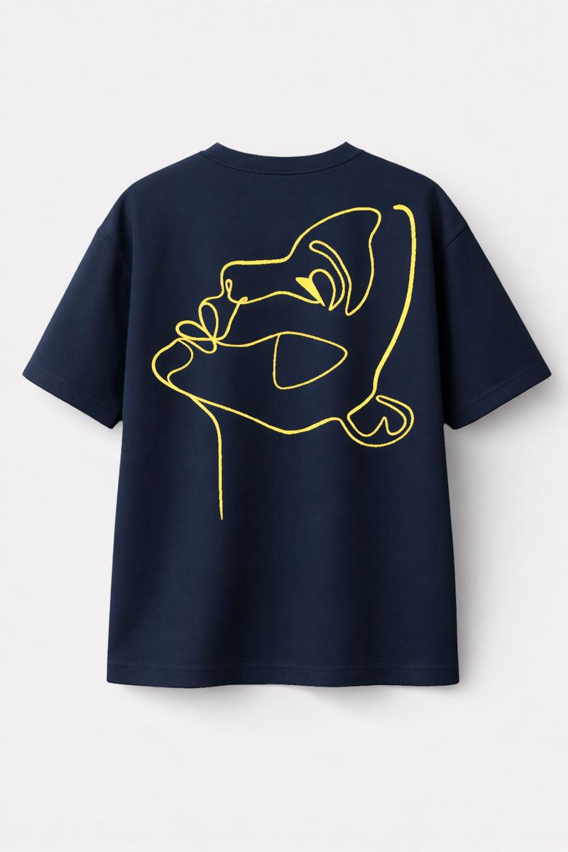 T-Shirt – One-Line-Draw-Stickerei
