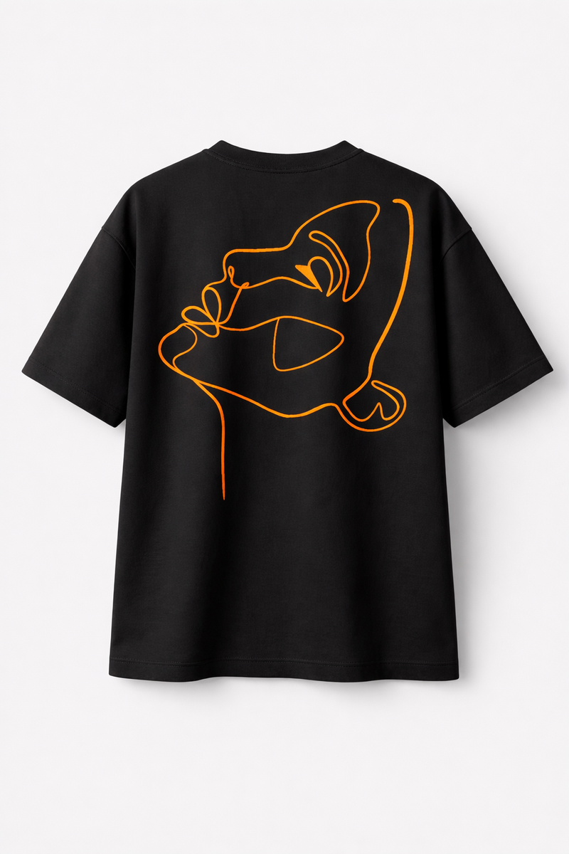 T-Shirt – One-Line-Draw-Stickerei