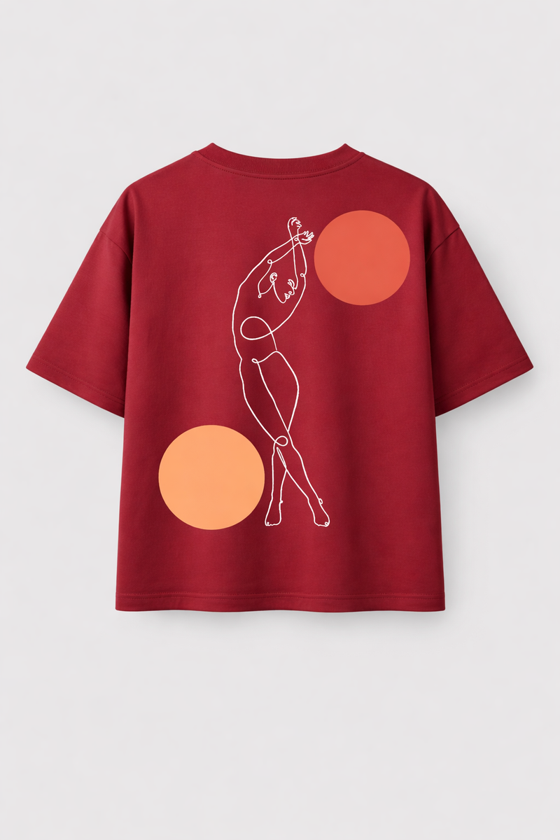 Danse des Formes – T-shirt Imprimé One Line Art