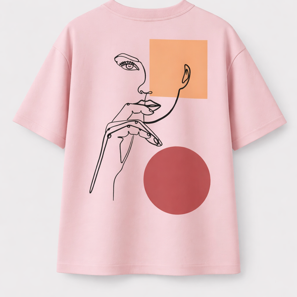 Femme Pensive - T-shirt impression textile