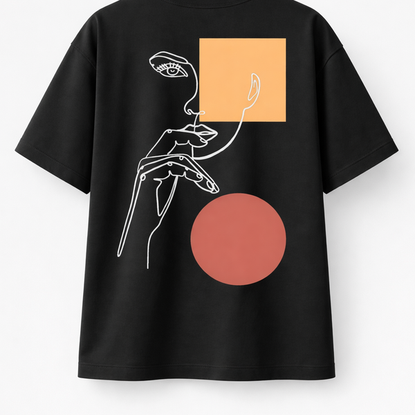 Femme Pensive - T-shirt impression textile