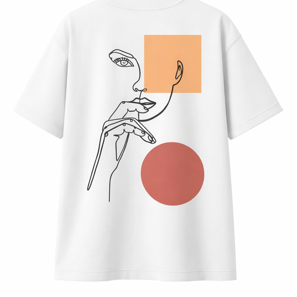 Femme Pensive - T-shirt impression textile
