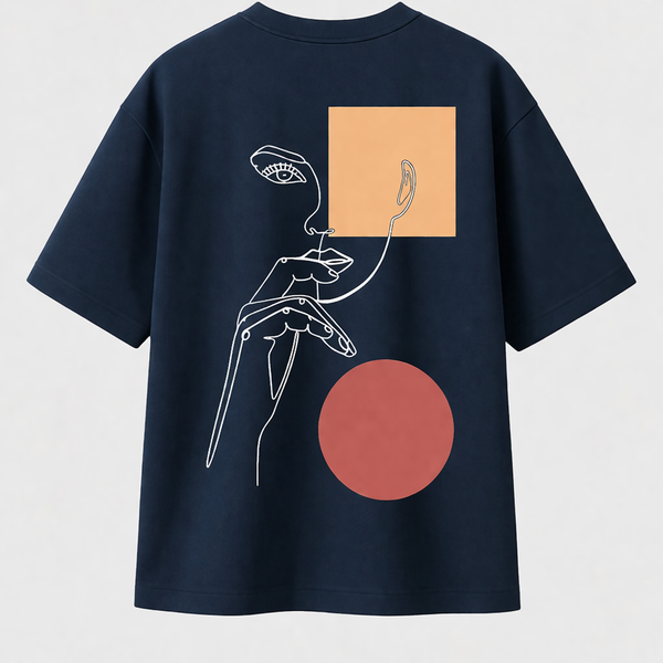 Femme Pensive - T-shirt impression textile