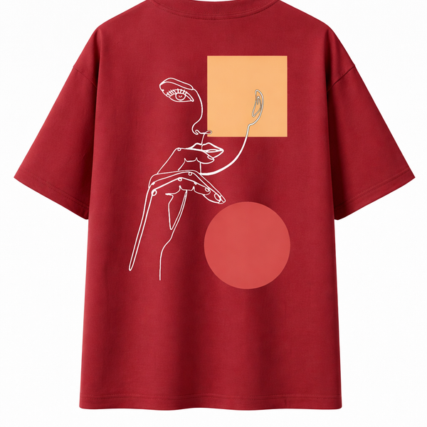 Femme Pensive - T-shirt impression textile