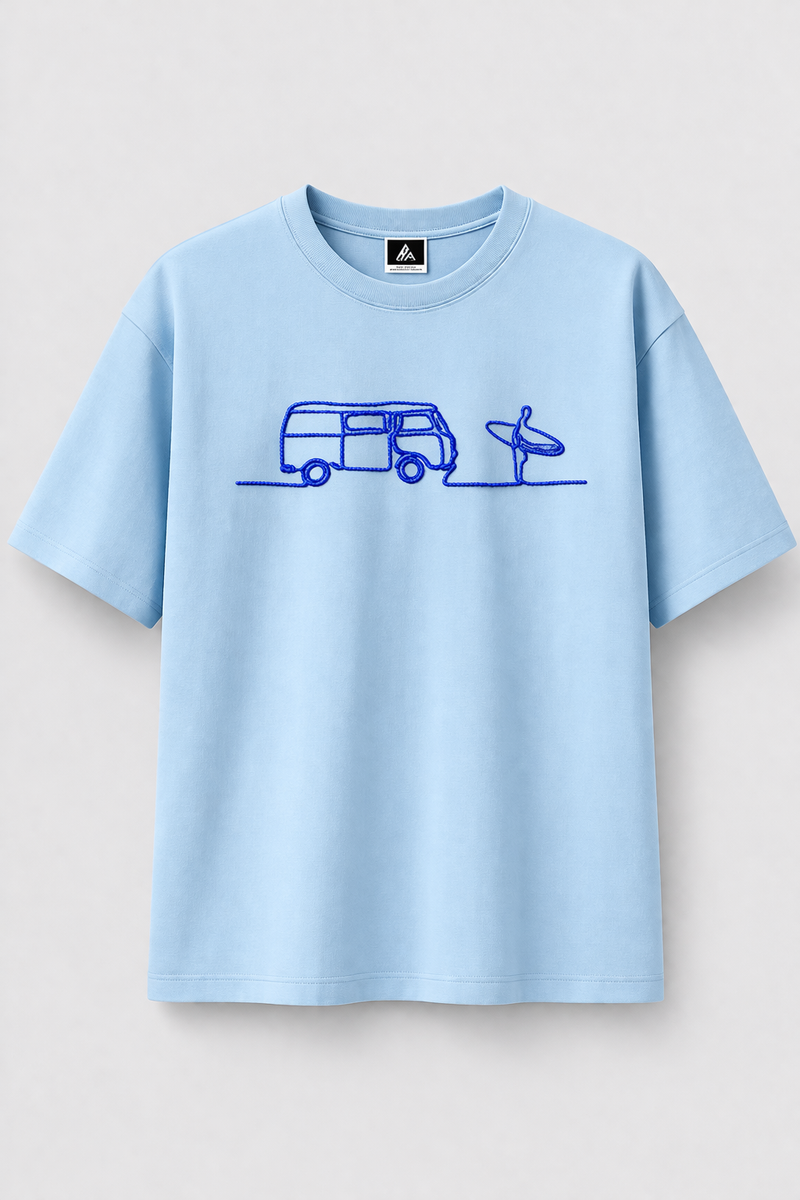 Surf – T-shirt Brodé One Line Art