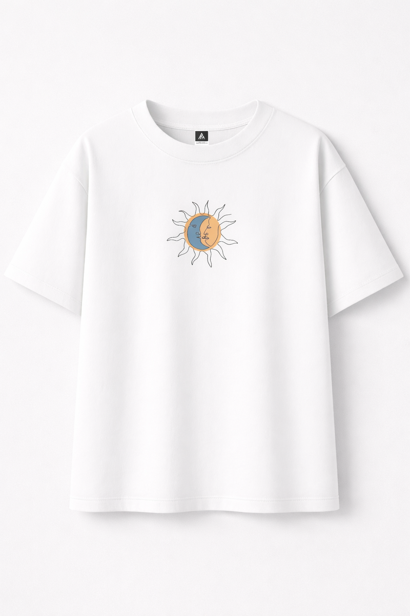 T-Shirt – Stickerei Mond/Sonne