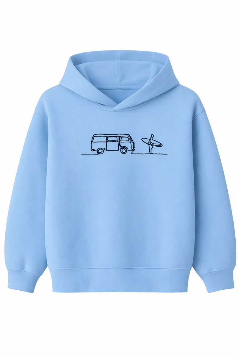 Surf - Hoodie brodé One Line Art