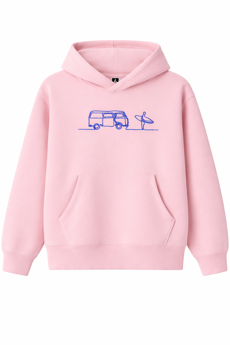 Surf - Hoodie brodé One Line Art