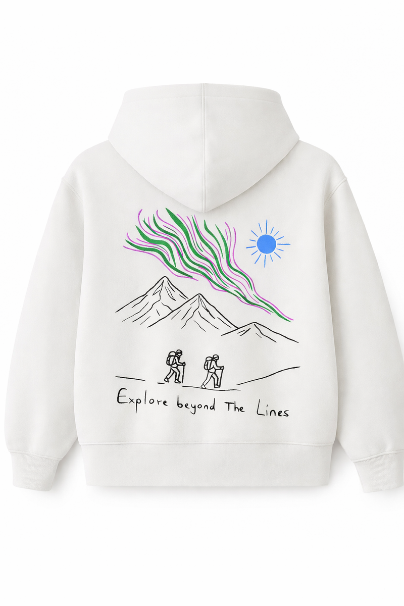 Islande - Hoodie brodé One Line Art
