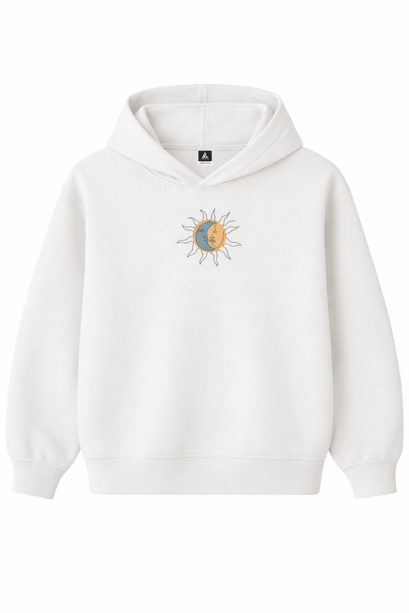Sonne/Mond – Bestickter Hoodie