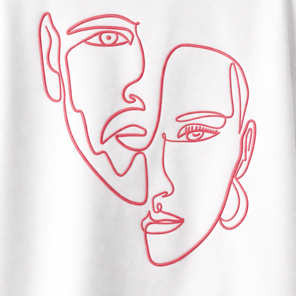 T-shirt – Broderie Double Visage One Line Art