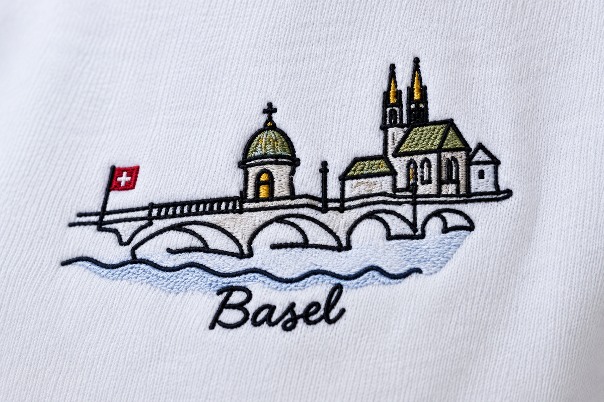 Basel – T-shirt Brodé Souvenir Suisse