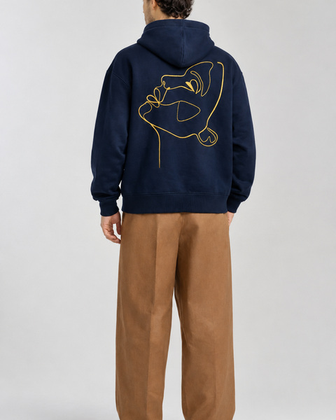 Hoodie - One Line Draw Stickerei
