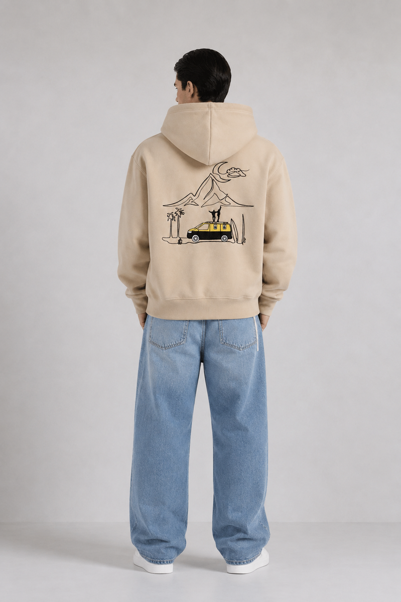 Vanlife – Hoodie Brodé One Line Art