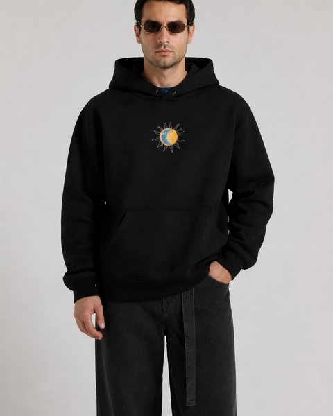 Sonne/Mond – Bestickter Hoodie