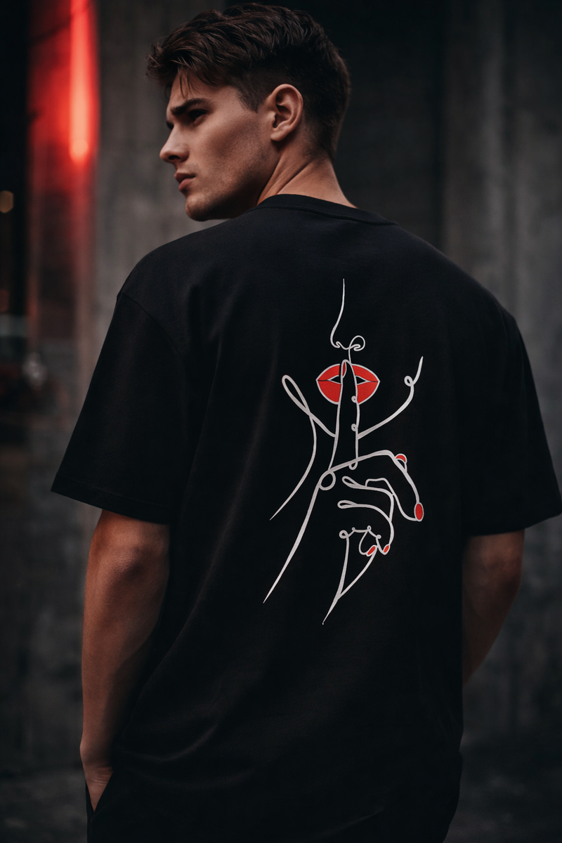 🟡 PRÉCOMMANDE: T-shirt Minimaliste Brodé 100% Coton – Design Silence Ma boutique