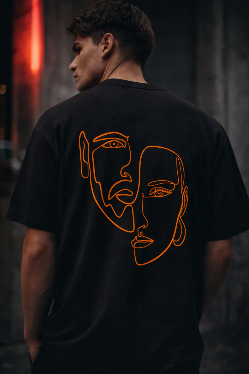 🟡 PRÉCOMMANDE: T-shirt Minimaliste Brodé 100% Coton – Design Double Visage Ma boutique