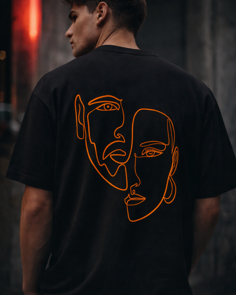 🟡 PRÉCOMMANDE: T-shirt Minimaliste Brodé 100% Coton – Design Double Visage