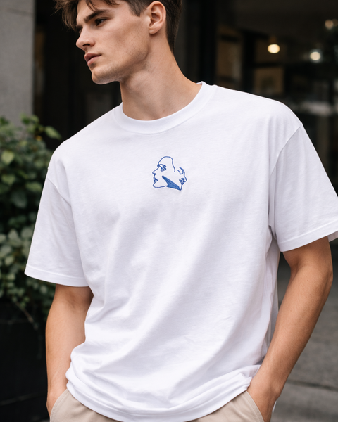 🟡 PRÉCOMMANDE: T-shirt Minimaliste Brodé 100% Coton – Design Aura