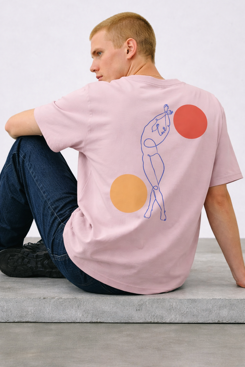 🟡 PRÉCOMMANDE: T-shirt Minimaliste Brodé 100% Coton – Design Danse des Formes Ma boutique