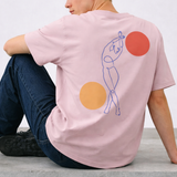 🟡 PRÉCOMMANDE: T-shirt Minimaliste Brodé 100% Coton – Design Danse des Formes Ma boutique
