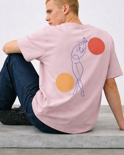 🟡 PRÉCOMMANDE: T-shirt Minimaliste Brodé 100% Coton – Design Danse des Formes