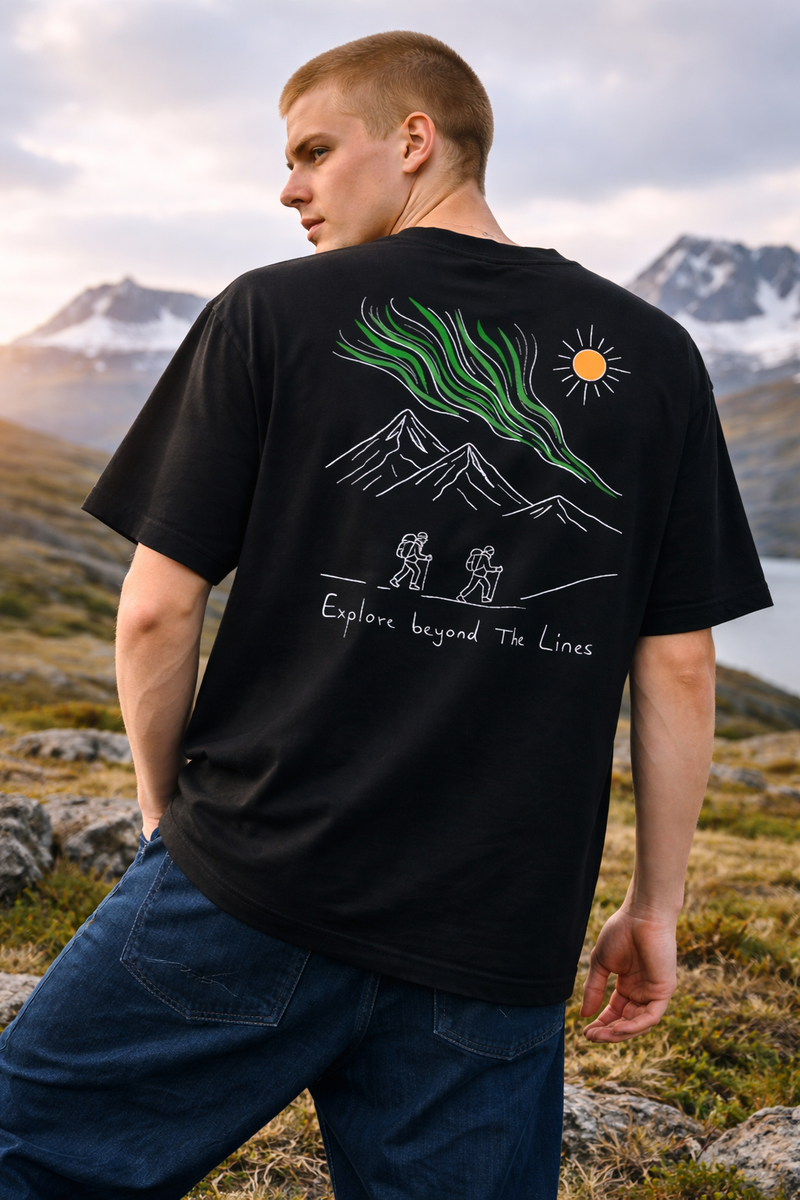 🟡 PRÉCOMMANDE: T-shirt Minimaliste Brodé 100% Coton – Design Randonnée Ma boutique