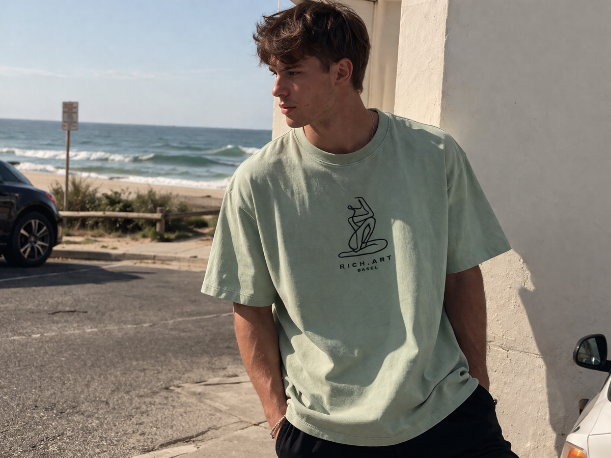 🟡 PRÉCOMMANDE: T-shirt Minimaliste Brodé 100% Coton – Design Matisse Ma boutique