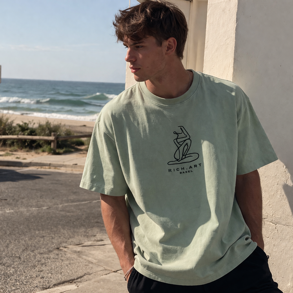 🟡 PRÉCOMMANDE: T-shirt Minimaliste Brodé 100% Coton – Design Matisse