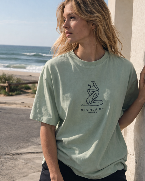 🟡 PRÉCOMMANDE: T-shirt Minimaliste Brodé 100% Coton – Design Matisse (F)