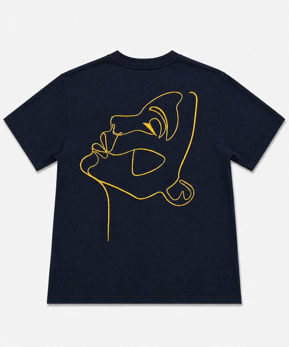 One Line Draw – T-shirt Brodé One Line Art