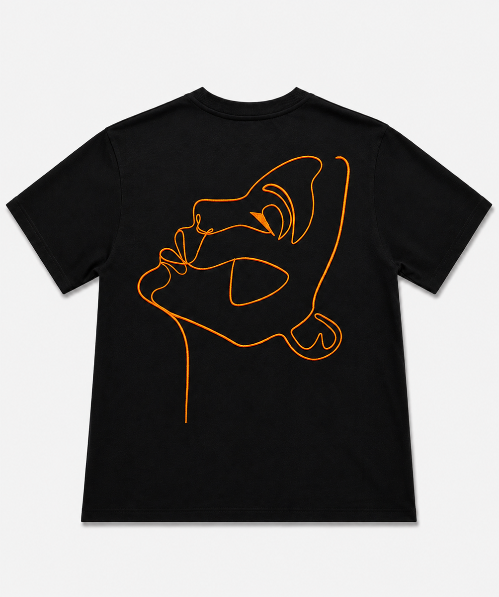 One Line Draw – T-shirt Brodé One Line Art