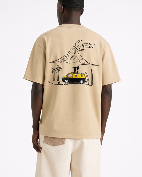 Vanlife – T-shirt Brodé One Line Art