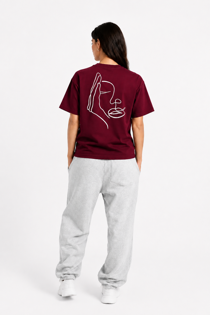 T-Shirt – Gesticktes verdecktes Gesicht