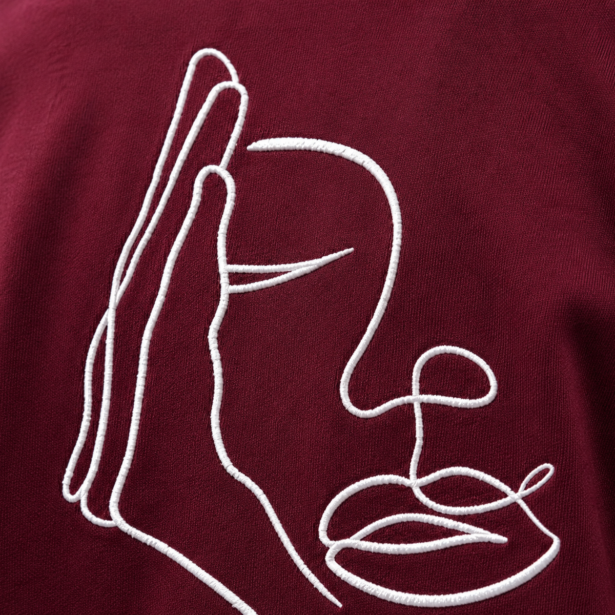 T-Shirt – Gesticktes verdecktes Gesicht