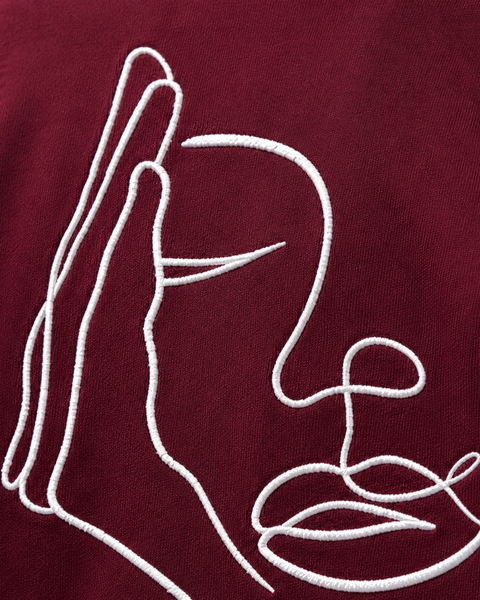 Visage Caché – T-shirt Brodé One Line Art