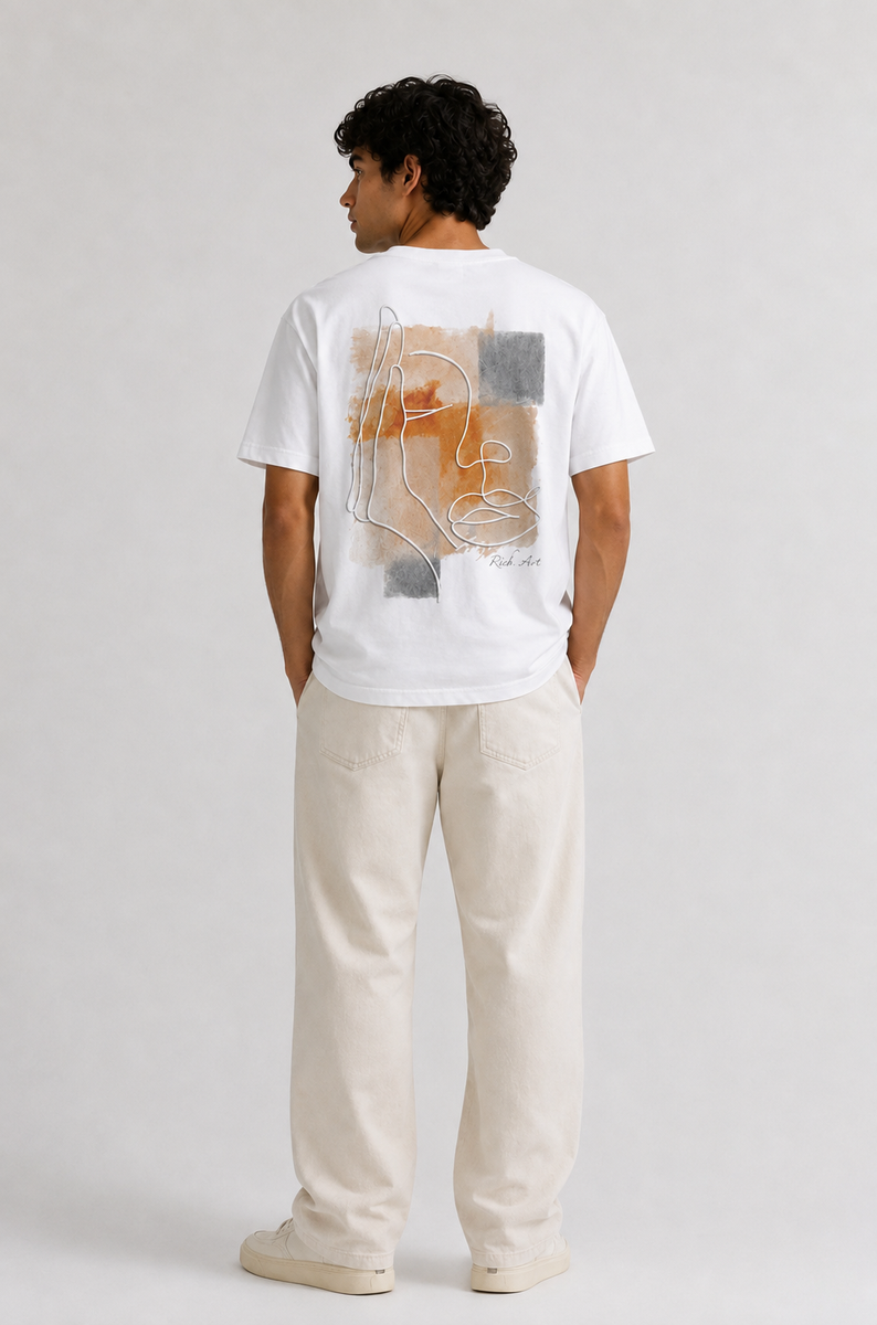Essence T-Shirt Brodé Portrait Abstrait – Rich.Art
