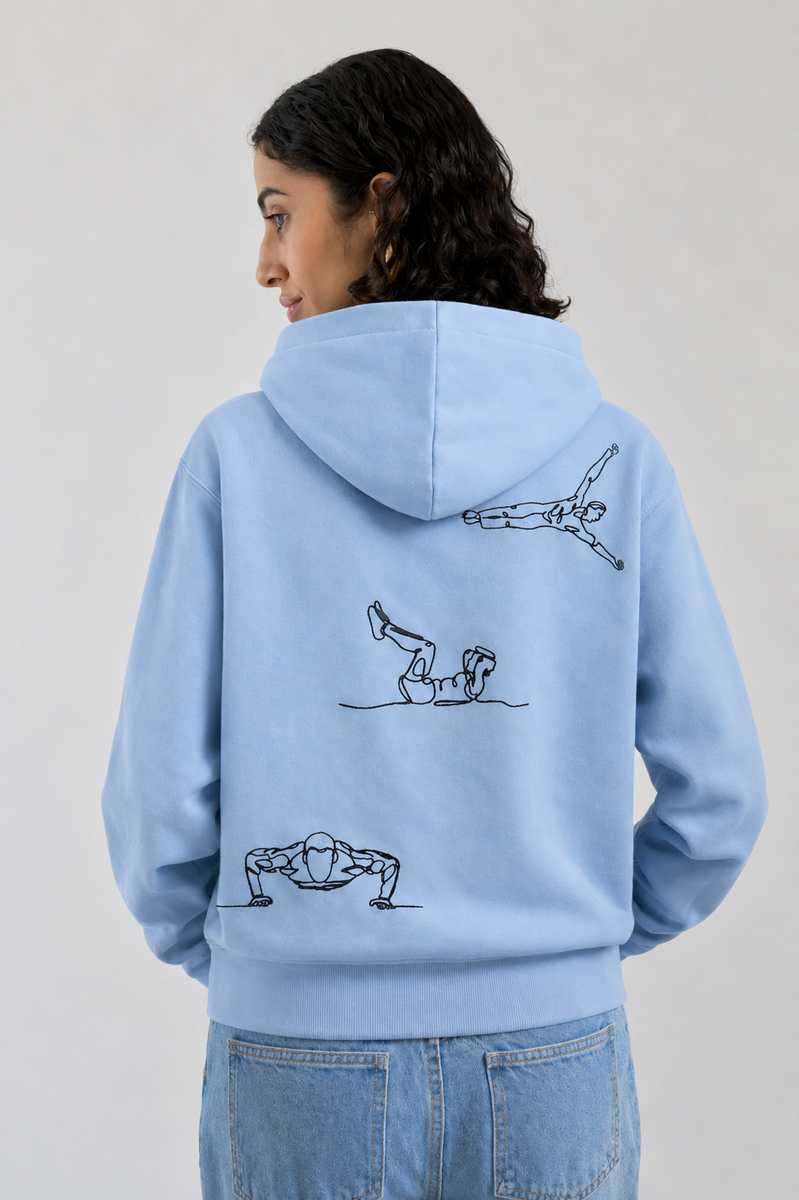 Street Workout – Hoodie Brodé One Line Art