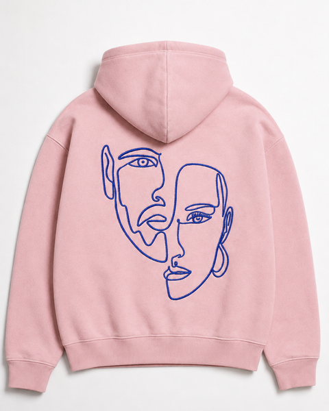 Kapuzenpullover – Doppelgesichtsstickerei