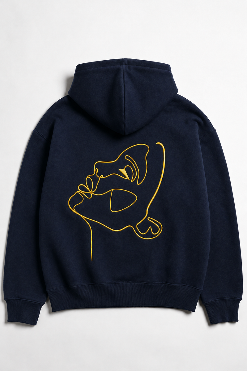 Hoodie - One Line Draw Stickerei