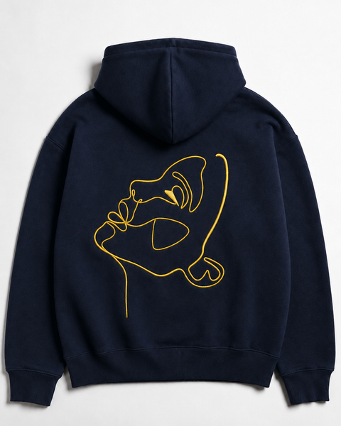Hoodie - One Line Draw Stickerei