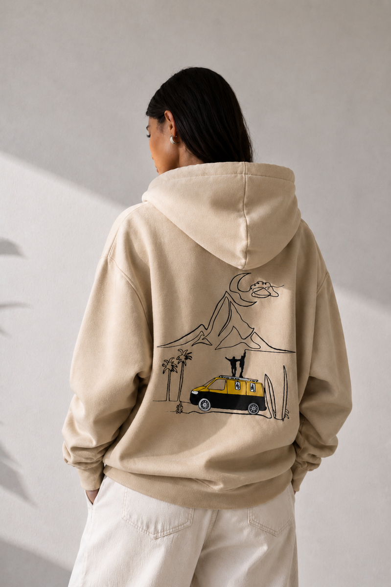 Vanlife - Hoodie brodé One Line Art