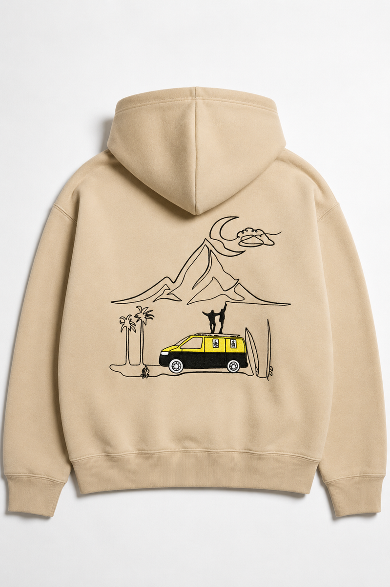 Vanlife – Hoodie Brodé One Line Art