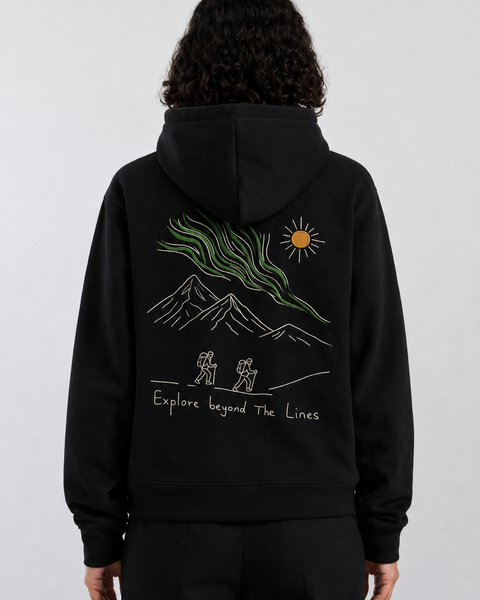 Islande - Hoodie brodé One Line Art